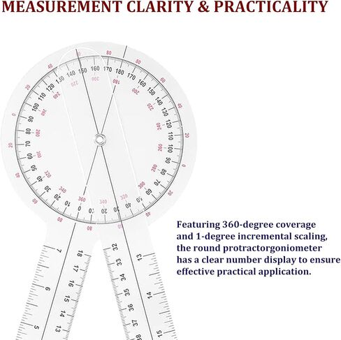 Goniometer Set of 6, 6/8/12 inch 360°Goniometer Set Protractor Angle Finder Angle Ruler Plastic Goniometer Physical Therapy for Body Measuring in Kuwait