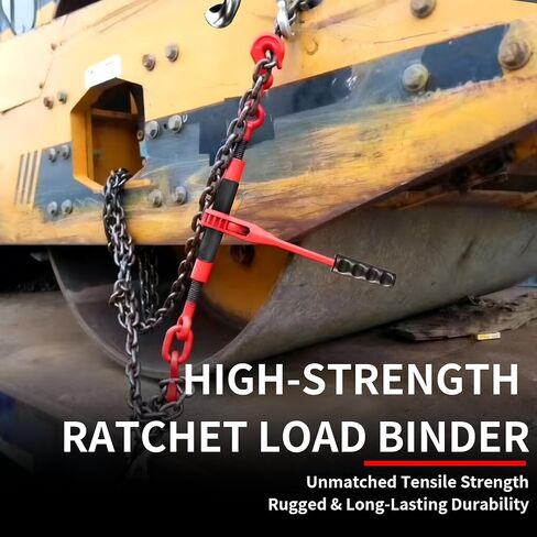 2-Pack 4.18 Ton (9,216 lbs) Heavy Duty Ratchet Binders for Chains with Non-Slip Feet, G70 Grab Hooks & Adjustable Length - Grade 70/80 Transport Chain Tie Down for Towing, Hauling, Securing in Kuwait