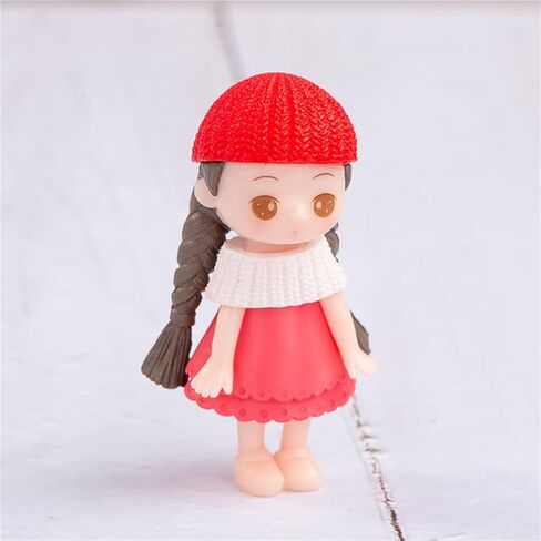 Hinge Heads Decorative Topper Set 1PCS, Home Decoration,Magnetic Hinge Head Toppers Door Hinge, Cute Mini Creative Red Hat, Red Skirt, Braided Girl Resin Ornament in Kuwait