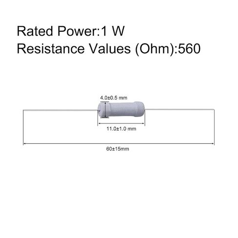uxcell 100Pcs 560 Ohm Resistor, 1W 5% Tolerance Metal Oxide Film Resistors, Axial Lead, Flame Proof for DIY Electronic Projects and Experiments in Kuwait