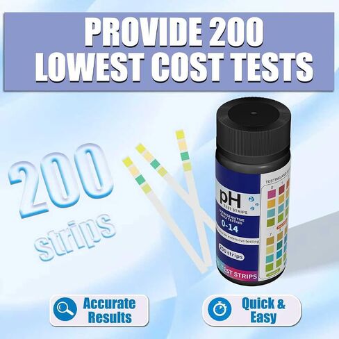 200pcs PH Test Strips 0-14,Universal Litmus Paper pH Test Strips for Liquid Testing,Drinking Water,Pools,Aquariums and Soap Making,Get Highly Accurate Results in Seconds in Kuwait