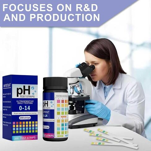 200pcs PH Test Strips 0-14,Universal Litmus Paper pH Test Strips for Liquid Testing,Drinking Water,Pools,Aquariums and Soap Making,Get Highly Accurate Results in Seconds in Kuwait