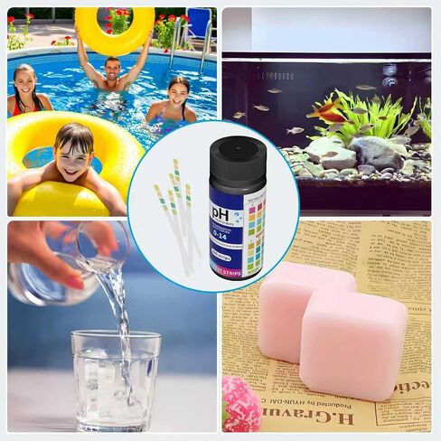 200pcs PH Test Strips 0-14,Universal Litmus Paper pH Test Strips for Liquid Testing,Drinking Water,Pools,Aquariums and Soap Making,Get Highly Accurate Results in Seconds in Kuwait