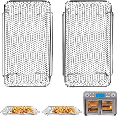 قطع غيار مقلاة الهواء لـ Emeril Lagasse Everyday 360 26 QT مقلاة هواء كبيرة جدًا، 12.5 بوصة × 10.2 بوصة ملحقات مقلاة الهواء الفولاذية حامل سلكي in Kuwait