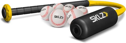 مضرب بوب سريع من SKLZ - مدرب أرجوحة حبل لسرعة الخفاش والميكانيكا، قابل للتعديل 26 بوصة - 33 بوصة، 6 كرات تدريب إسفنجية متضمنة، أداة تدريب البيسبول والكرة اللينة، مساعد الضرب in Kuwait