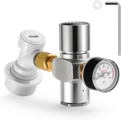 Beer Keg Co2 Charger,0-60PSI Mini Co2 Regulator,Portable Co2 Dispenser With Ball Lock Quick Disconnect For Home Brewing Beer Keg(Charger) in Kuwait