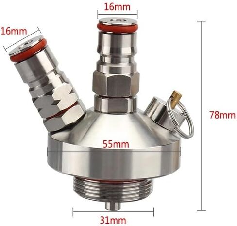 Mini Keg Dispenser Double Ball Lock Spear Stainless Steel Beer Growler Spear With 30cm Silicone Hose For 2/3.6/4/5/10L Mini Keg in Kuwait