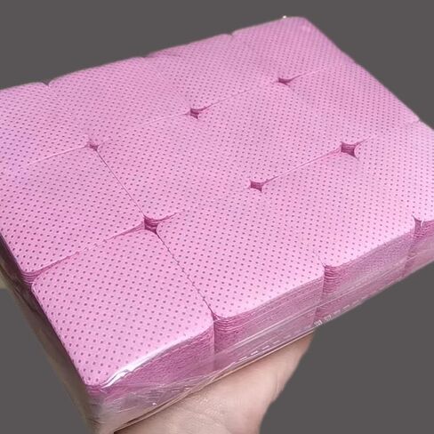 Lint Free Nail Wipes, 1200Pcs Pink Eyelash Extension Glue Cleaning Wipes, Absorbent Soft Non-Woven Fabric Gel Nail Polish Remover Pads, No Lint Nail Cotton Pads for Eyelash Extensions Nails Lash Glue in Kuwait