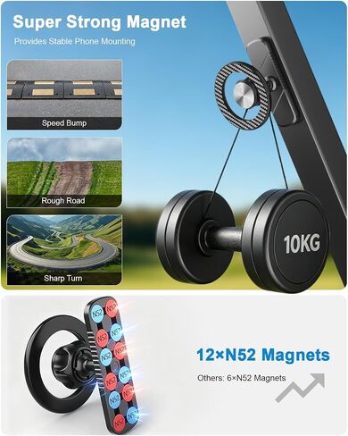 Magnetic Golf Cart Phone Holder for MagSafe iPhone, 360° Rotation Alloy Mount, Hands-Free Golf Cart Phone Stand, Golf Accessories Gifts for Men Dad Husband, Birthday & Holiday Golf Gadgets in Kuwait