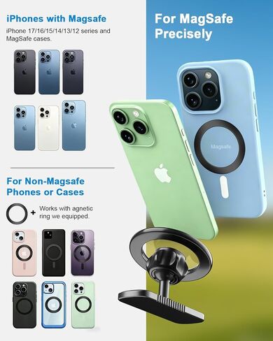 Magnetic Golf Cart Phone Holder for MagSafe iPhone, 360° Rotation Alloy Mount, Hands-Free Golf Cart Phone Stand, Golf Accessories Gifts for Men Dad Husband, Birthday & Holiday Golf Gadgets in Kuwait