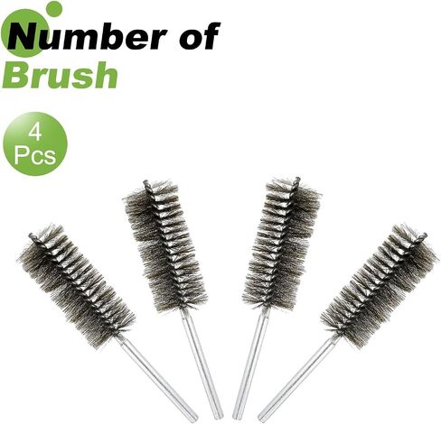 4 قطع من فرشاة تنظيف الأسلاك من HARFINGTON مقاس 8 × 1-5/8 بوصة 5/16 بوصة بشعيرات من الفولاذ المقاوم للصدأ لتنظيف جزء السيارة وأنبوب جراج المطبخ in Kuwait