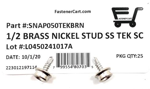 (25) #8x1/2 Stud Snap with Stainless Steel Self Drilling TEK Screw in Kuwait