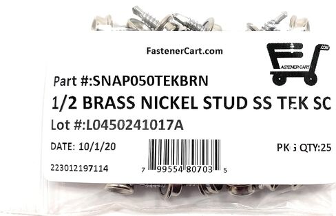 (25) #8x1/2 Stud Snap with Stainless Steel Self Drilling TEK Screw in Kuwait