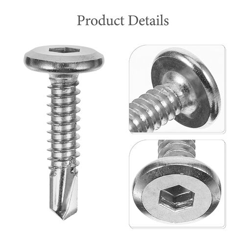 VALICLUD 20pcs Stainless Steel Self-Drilling Screws Flat Head Hex Socket Threaded Screws for Guard Railing and Metal Fencing Installation in Kuwait