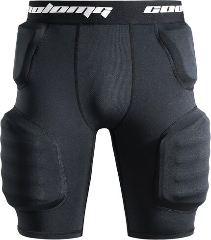 شورت مبطن لكرة القدم للشباب من COOLOMG مكون من 5 وسادات للأولاد مع جيب على شكل كوب، وسادات مدمجة على شكل عظمة الورك والفخذ in Kuwait