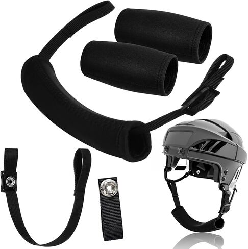 Tradder 1 Pcs Football Helmet Chin Strap with Single Snap and 2 Pcs Chin Strap Covers Replacement Helmet Repair Kit Compatible with Virtually All Football & Hockey in Kuwait