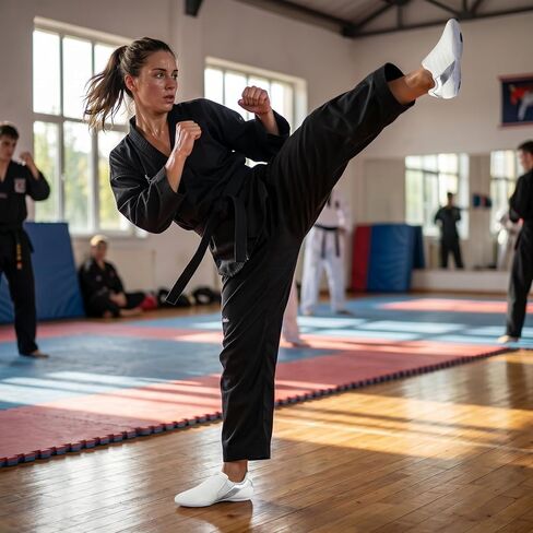 أحذية Toichi Taekwondo - أحذية رياضية بيضاء خفيفة الوزن للفنون القتالية للبالغين والأطفال - أحذية تدريب قابلة للتنفس للجنسين للكاراتيه والملاكمة والكونغ فو وتاي تشي in Kuwait