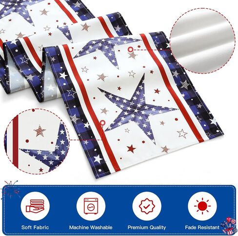 Artscope الوطنية 4th من يوليو الجدول عداء، النجوم المشارب يوم الذكرى المطبخ طاولة الطعام الديكور لعيد الاستقلال ديكور المنزل 13x72 بوصة in Kuwait
