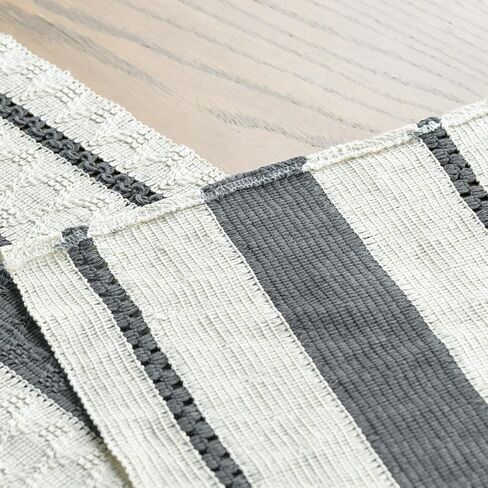 Artoid Mode Dark Grey Farmhouse Woven Rustic Table Runner, Seasonal Holiday Hollow Kitchen Dining Table Decoration for Home Party Decor 12x72 Inch in Kuwait