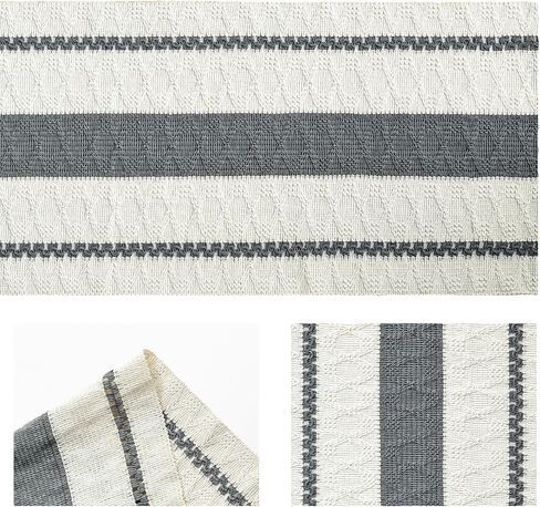 Artoid Mode Dark Grey Farmhouse Woven Rustic Table Runner, Seasonal Holiday Hollow Kitchen Dining Table Decoration for Home Party Decor 12x72 Inch in Kuwait