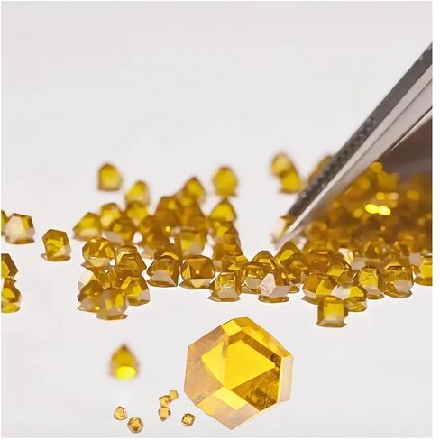 مختبر نمت الاصطناعية الماس الخام الأصفر كريستال واحد الماس فضفاض 0.09-0.50Ct للديكور البحث 0.50 قيراط/قطعة 1 قطعة in Kuwait