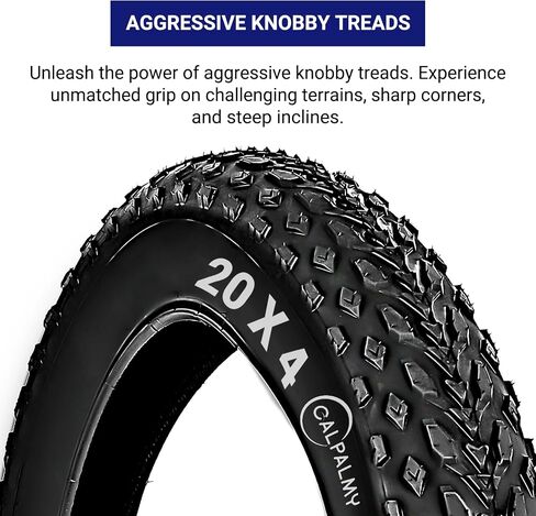 CALPALMY Replacement 20x4.0/26x4.0 Fat Bike Tires and Inner Tubes for MTB Off-Road and E-Bike - Knobby Tread All-Terrain Bicycle Tire (2-Set) in Kuwait