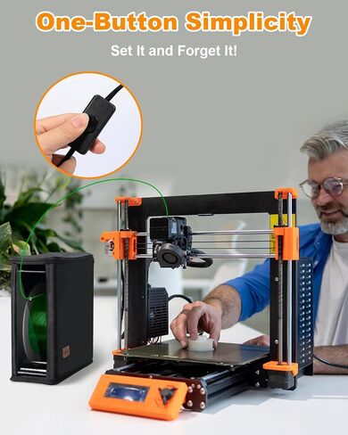 Martronic 3D Printer Filament Dryer & Active Feeder | Print-While-Drying Spool Holder | 25W Continuous Silent Filament Warmer | Optimized for PLA/PETG/TPU | Dust-Proof & Portable in Kuwait