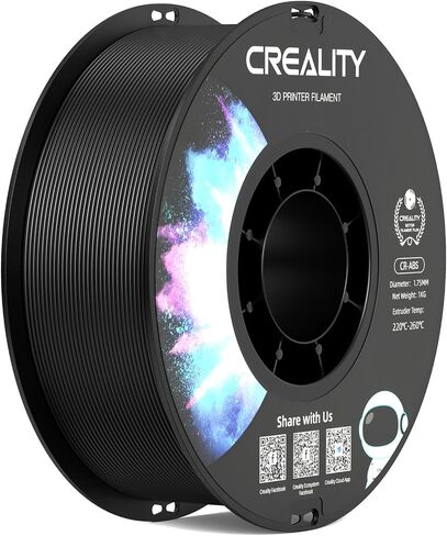 Creality ABS Filament 1.75mm أسود، خيوط طابعة ثلاثية الأبعاد، مقاومة ممتازة، عديم الرائحة وغير سامة، ثبات، قوي، 1 كجم (2.2 رطل) خيوط طباعة للطابعة ثلاثية الأبعاد in Kuwait