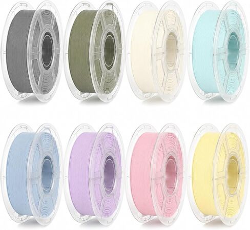 8 Pastel PLA Filament Bundle, 2KG 3D Printer Filament 1.75mm | Individually Vacuum Packed Clear Rolls for DIY Crafts, Accuracy ±0.02mm, 0.25kg Mini Spools (Macaron Colors) in Kuwait