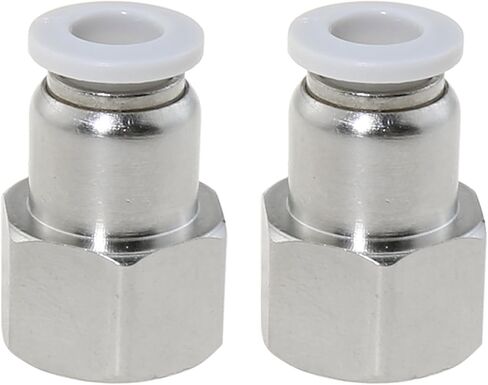 Heyous 2PCS 6mm Outer Diameter Tube x 1/4 inch NPT Female Thread Straight Pneumatic Pipe Fitting PCF6-02 Quick Connect Air Line Coupling Suitable for Piping and Hydraulic Systems in Kuwait