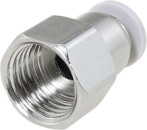 Heyous 2PCS 6mm Outer Diameter Tube x 1/4 inch NPT Female Thread Straight Pneumatic Pipe Fitting PCF6-02 Quick Connect Air Line Coupling Suitable for Piping and Hydraulic Systems in Kuwait