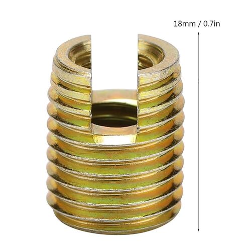 Self Tapping Thread Inserts, 20Pcs 302 Carbon Stee Niture Wood Inserts Threaded Inserts (Inner M10*1.5, Outer M14*1.5, Length 18mm) in Kuwait