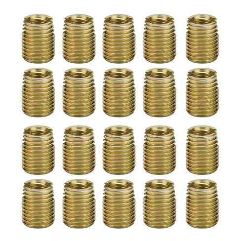 Self Tapping Thread Inserts, 20Pcs 302 Carbon Stee Niture Wood Inserts Threaded Inserts (Inner M10*1.5, Outer M14*1.5, Length 18mm) in Kuwait