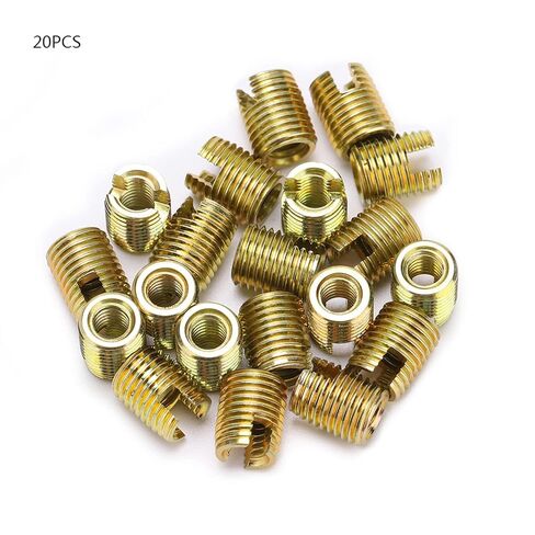 Self Tapping Thread Inserts, 20Pcs 302 Carbon Stee Niture Wood Inserts Threaded Inserts (Inner M10*1.5, Outer M14*1.5, Length 18mm) in Kuwait