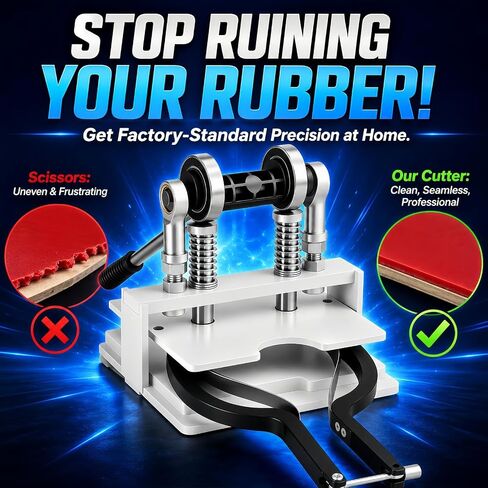 Professional Table Tennis Rubber Cutter | Heavy-Duty Racket Trimming Machine for Round Paddles | Blade-Safe, Factory-Precision with 2 Industrial Tungsten Carbide Blades in Kuwait