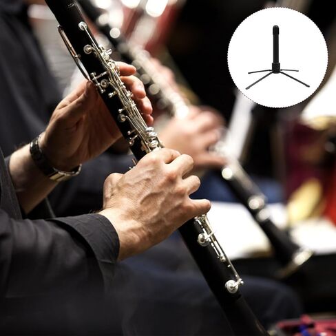 حامل آلة موسيقية قابل للطي من BESPORTBLE Clarinet بأربعة أرجل وفلوت أسود وملحقات آلات النفخ الخشبية مناسب للمرحلة والممارسة in Kuwait