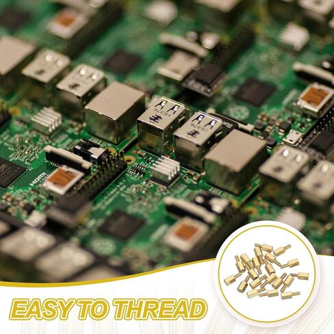 PATIKIL M2.5 x 7+6 مم خيط أنثى نحاسي سداسي PCB Standoff، 20 قطعة لطائرة بدون طيار FPV كوادكوبتر PCB اللوحة الأم مجموعة صواميل فولاذية للكمبيوتر الكهربائية، ذهبي in Kuwait