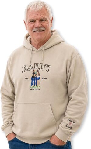 COUPLEHOODIES Custom Embroidered Dad Sweatshirt With Kid Portrait – Personalized Gift for Father’s Day Birthday or Christmas in Saudi Arabia