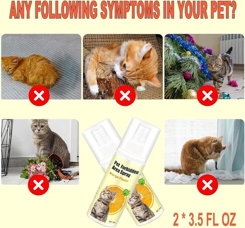 Cat Deterrent Spray – Anti-Scratch Cat Spray 100% Natural, Plant-Based Formula to Stop Scratching, Chewing & Urine Spraying – Indoor Use Safe for Furniture, Pets & Kids – 6.76 oz (Orange) in Saudi Arabia