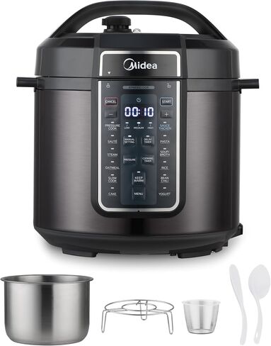 Midea 10-in-1 Electric Pressure Cooker with Slow Cooker, Steamer, Saute, Sous Vide, and Bake Modes, Stovetop & Oven Safe Stainless Steel Pot, 6 Quarts in Saudi Arabia