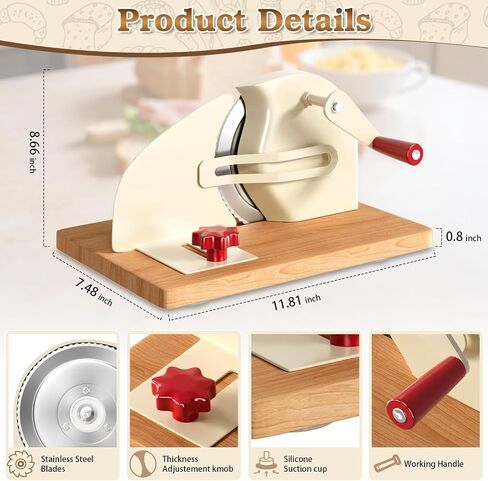 Manual Adjustable Bread Slicer Homemade Sourdough Bread Cutter with Scale Line, Bottom Suction Cup, with Clip and Plate (White) in Kuwait