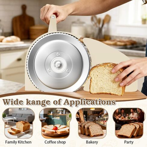 Manual Adjustable Bread Slicer Homemade Sourdough Bread Cutter with Scale Line, Bottom Suction Cup, with Clip and Plate (White) in Kuwait