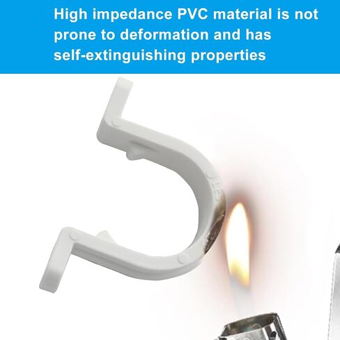 10 قطع من مشابك أنابيب PVC بيضاء مقاس 3/4 بوصة من Jiozermi، وحزام قناة بلاستيكي بفتحتين لقناة وكابلات الأنابيب البلاستيكية in Kuwait