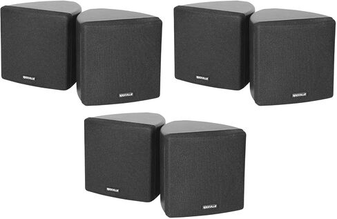 Rockville Cube 70V Black Pair 3.5" Commercial Wall Speakers, Swivel Mount, 70V Tap Settings, Clear Audio, for Restaurants and Offices, 3-piece in Saudi Arabia