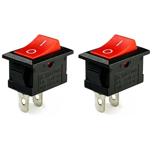 2 قطعة KCD1 Mini Red 2-Pin 2-Position ON/Off Boat Rocker Switch، 6A 250V/10A 125V مناسب للحرفيين 2HP مكنسة كهربائية جافة ورطبة، الأجهزة المنزلية، السيارات، جزازات العشب، منفاخ الثلج والأدوات الكهربائية in Kuwait
