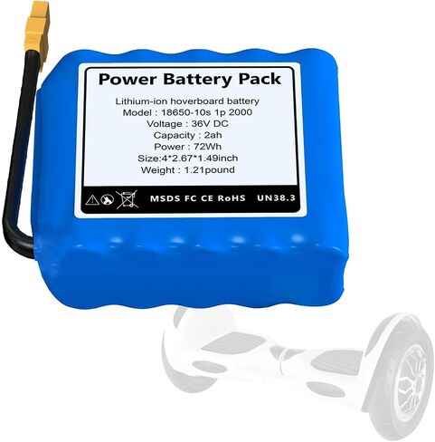 36V Hoverboard Battery Replacement 36v 2Ah 72Wh H￵￵Over￵￵Board Rechargeable Battery Pack for Hover-1/Jetson Replacement Battery with BMS, Size:4 * 2.67 * 1.49in in Kuwait