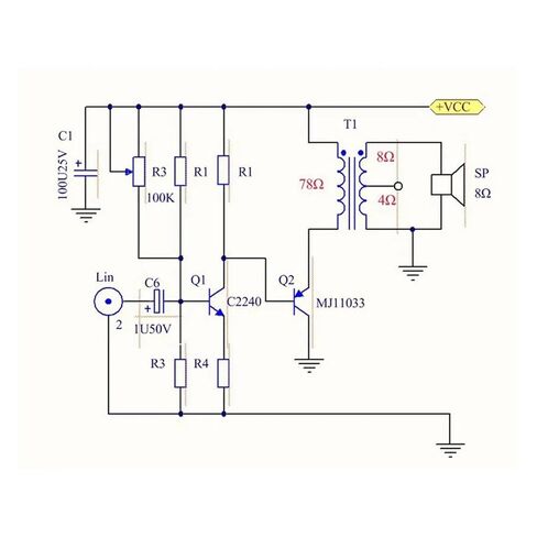 محول خرج مكبر الصوت 78Ω: 8Ω / 16Ω محول إخراج ترانزستور أحادي النهاية فئة 8 وات، استجابة التردد: 16 هرتز - 24 كيلو هرتز التوهين - 3DB in Kuwait