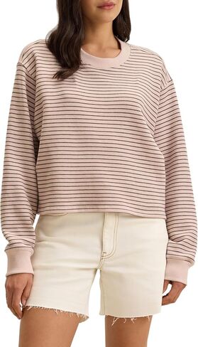 Velvet by Graham & Spencer Women's Hutch Mixed Media French Terry Sweatshirt in Kuwait