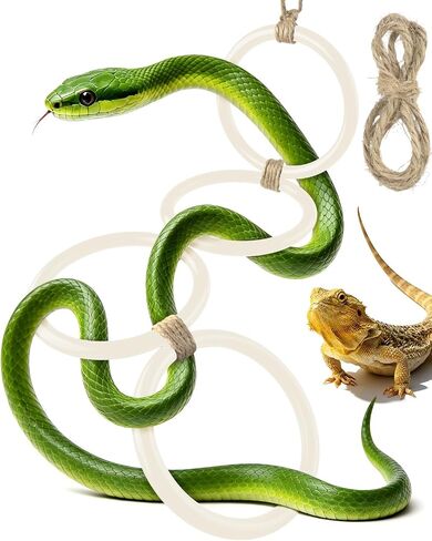DBNESS Snake Climbing Rings, Ball Python Enclosure Enrichment Ring, Adjustable Playground Terrarium Decor Accessories for Corn Snakes, Garter Snakes, Iguana, Lizards, Chameleons, Parrot(Black) in Saudi Arabia