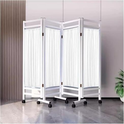 Foldable Privacy Screen, 4 Panel Medical Privacy Screen on Wheels, Room Divider for Ward, Beauty Salon, Health Hall, Standing Door Partition in Saudi Arabia